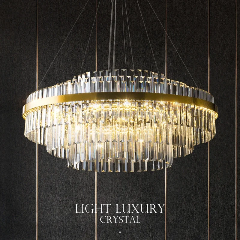 Imagem -02 - Crystal Led Pendant Lights Chandelier Lamp Indoor Hanging Lights Fixture Decor Sala de Estar Sala de Jantar Hotel Luxo