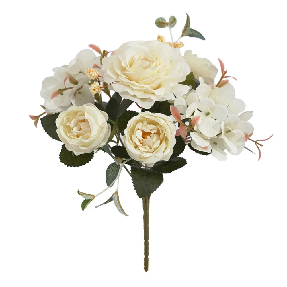 Artificial Flowers Autumn Artificial Peony Bouquet Elegant Silk Flowers For Weddings For Home Garden Decor For DIY Projects