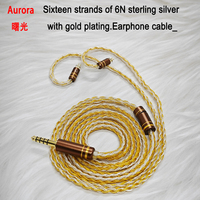 16 core 6N pure silver plated gold-plated replaceable IEM cable upgradable mmcx IE900 kz zs6 Earphone cable_