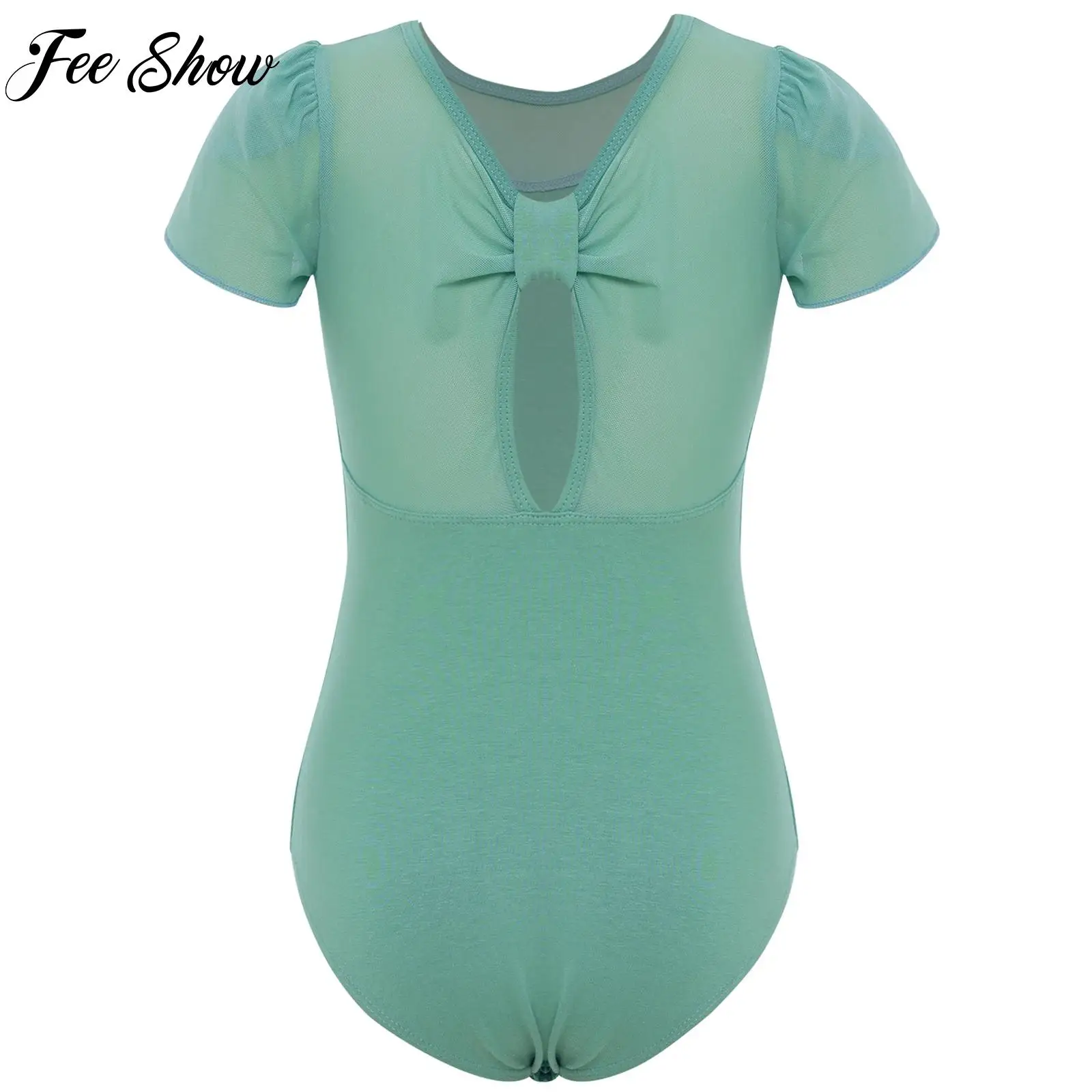 الفتيات رداء رقص الباليه Unitard الجمباز الإيقاعي الشكل التزلج زي قصيرة البتلة الأكمام الاطفال أنيقة راقصة الباليه Dancewear