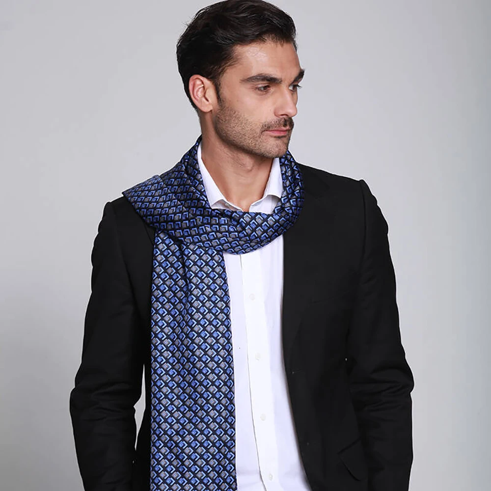 

100% Silk Satin Long Scarf Men Wrap 26X160cm Businessmen Scarves Pure Silk High Quality China Silk Factory Wholesale