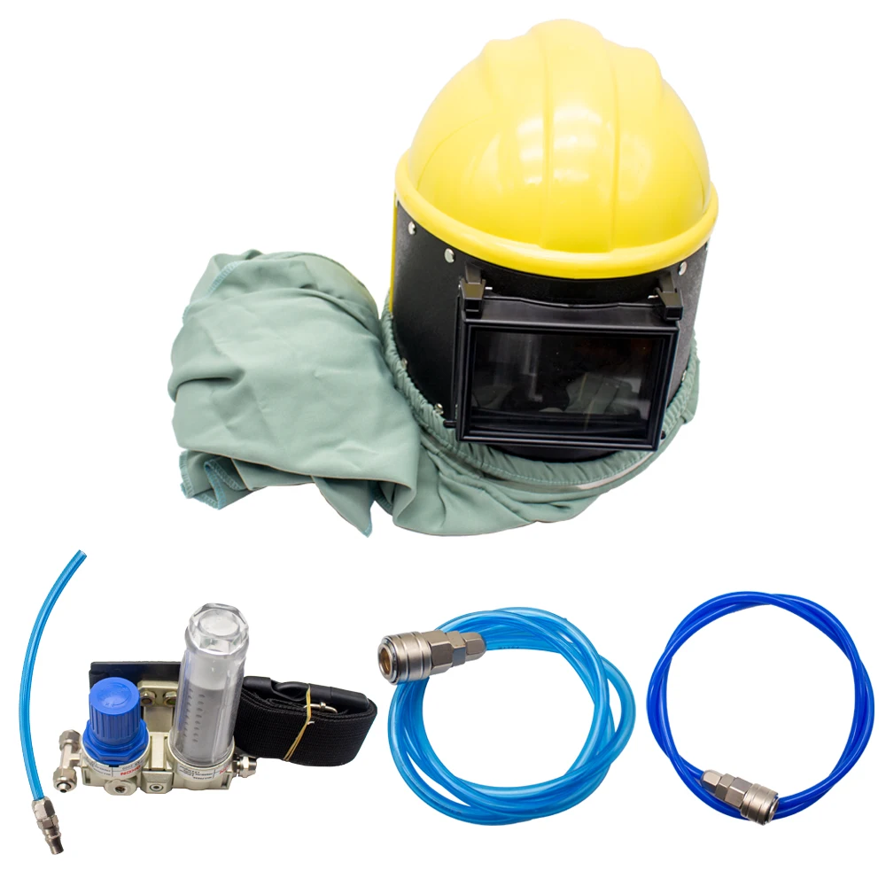 FB-8508 3-In-1 Stage Filter AIR FED Sandblast Hood Shotblasting Air Helmet Sand Blast Air Supply System Mask Set