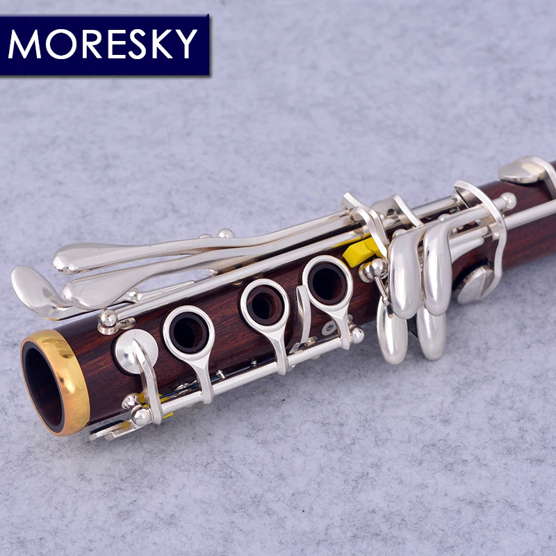 MORESKY Red Wood Professional Clarinet Rosewood Bb Gold-plated 17 Keys Mopane Sib Klarnet M19