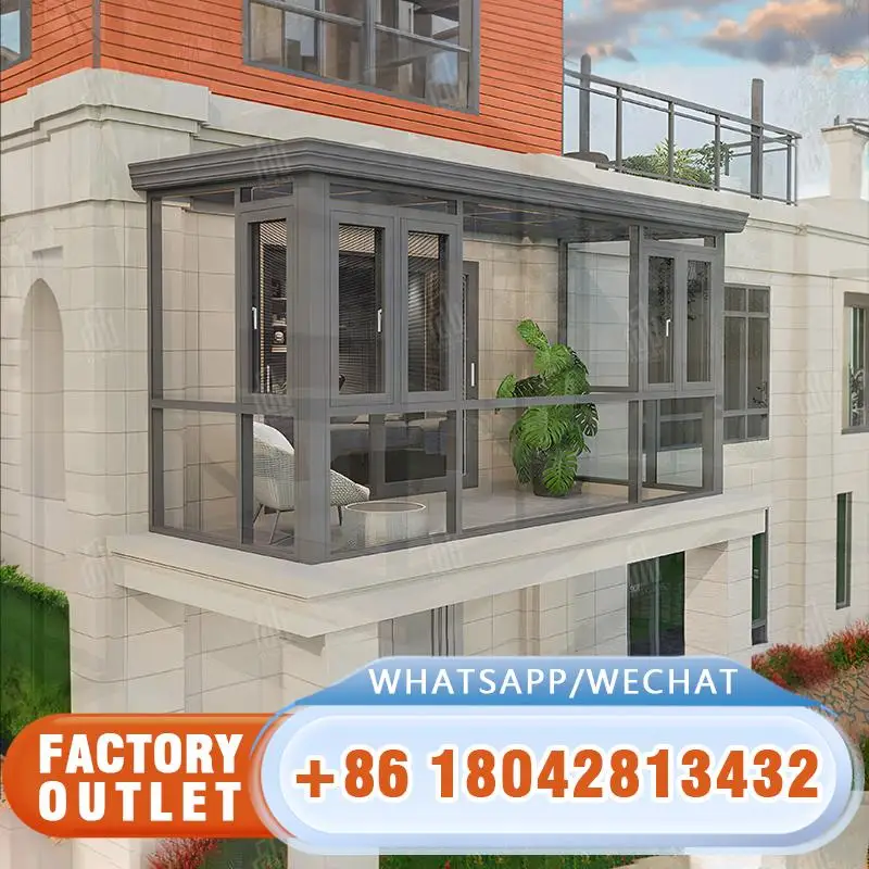 

Thermal Insulation Aluminium Profile Fourseason Sunroom Gable Enclosure Casement Windows for Patio Balcony Home SunRoom