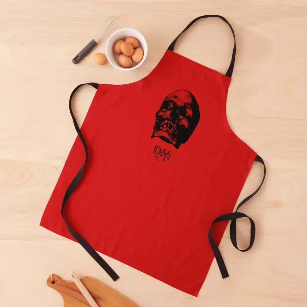 DM, Memento Mori Logo Apron For Cosmetologist For Woman with pockets Women Kitchen'S Apron