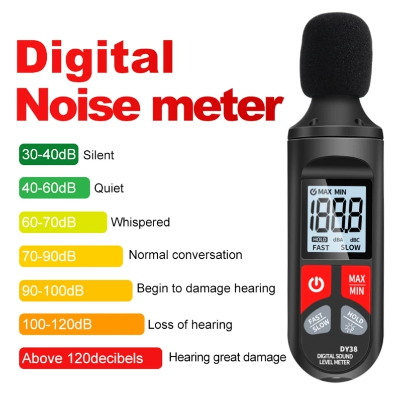 

High Precisions Sound Leveling Meter Decibel Noise Tester Digital Noise Meter Simple to Use for Environmental Monitoring