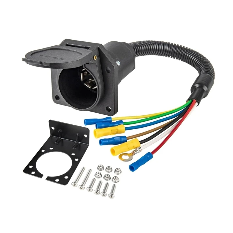 

12QM Weatherproof 7 Pin Trailer Wiring Harness Cable Cord for Secure Connection in Cargo Transport and Vehicle Modifications