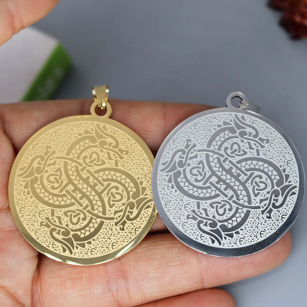 2pcs/Lot Scandinavian Viking Dragon Mythical Animal Charm Pendant for Stainless Steel Necklace Bracelets Jewelry Making DIY