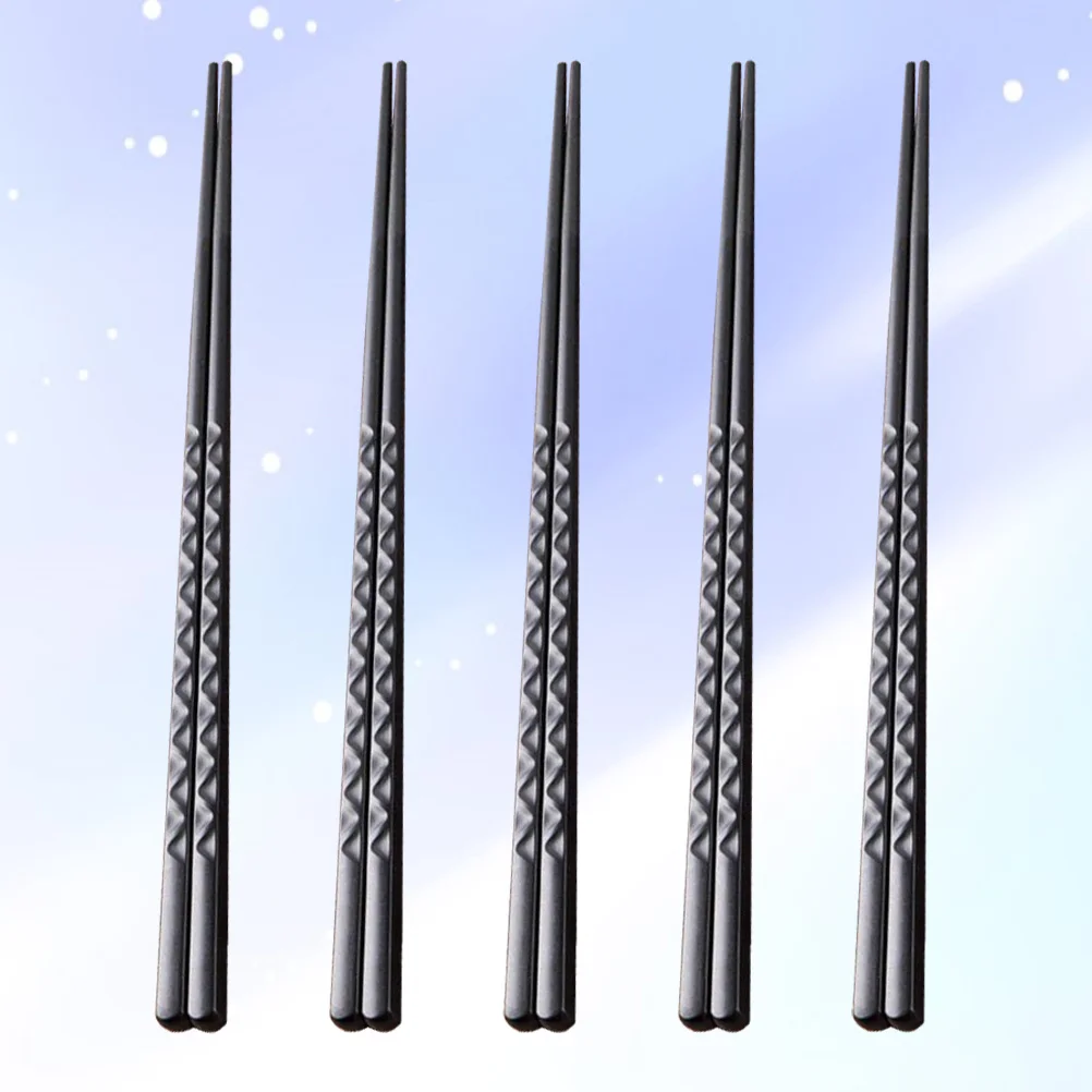

5pcs Japanese Style Hexagonal Chopsticks 24Cm Reusable Non-Slip Fiberglass Luxury Dinnerware Set For Home Gift Mouldproof