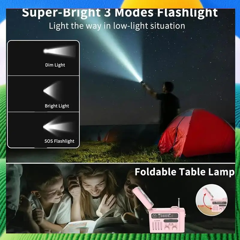 

Multifunctional Bluetooth Speakers Solar Hand Crank AM/FM/NOAA Radio Speakers With LED Flashlight And Reading Lamp-ABPS