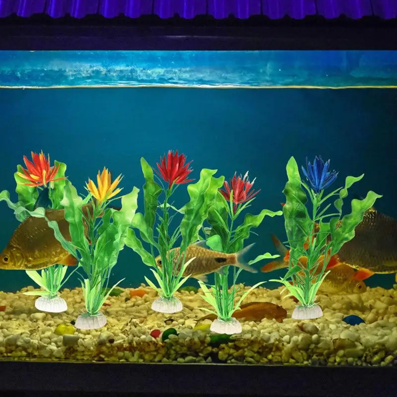 1 stücke künstliche Unterwasser pflanzen Aquarium Aquarium Seetang Dekoration grün lila Wasser Gras Betrachtung Dekorationen