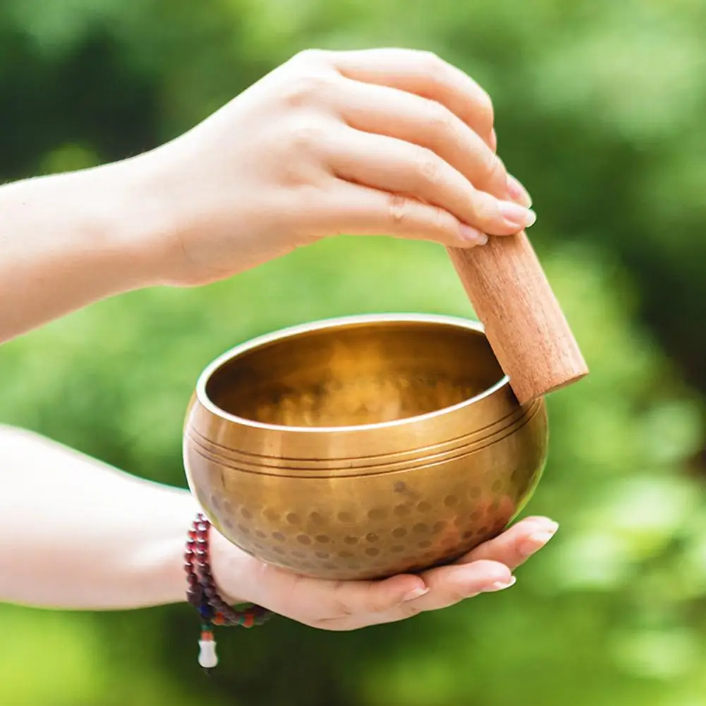 Meditation Singing Bowl Set Alloy Sound Bowl With Wooden Strikers Cushion Healing Sound Bowl For Mindfulness Yoga Meditation