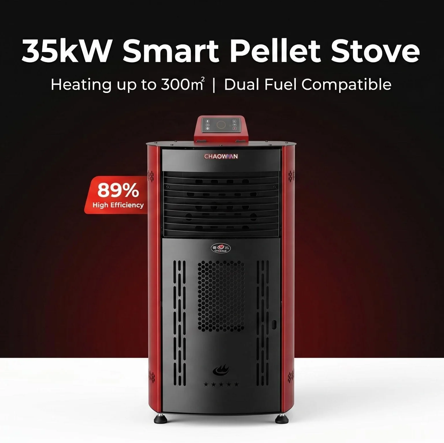 EU CE Certified Me tal Pellet Stove Automatic Fireplace Heater Indoor Home Commercial Use