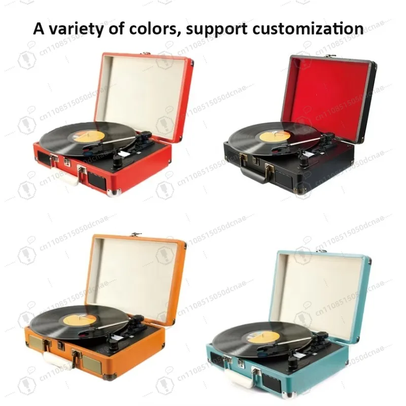 Portable Vinyl Record Player Stereo Turntable with USB Audio Output Vintage Gramophone Phonograph