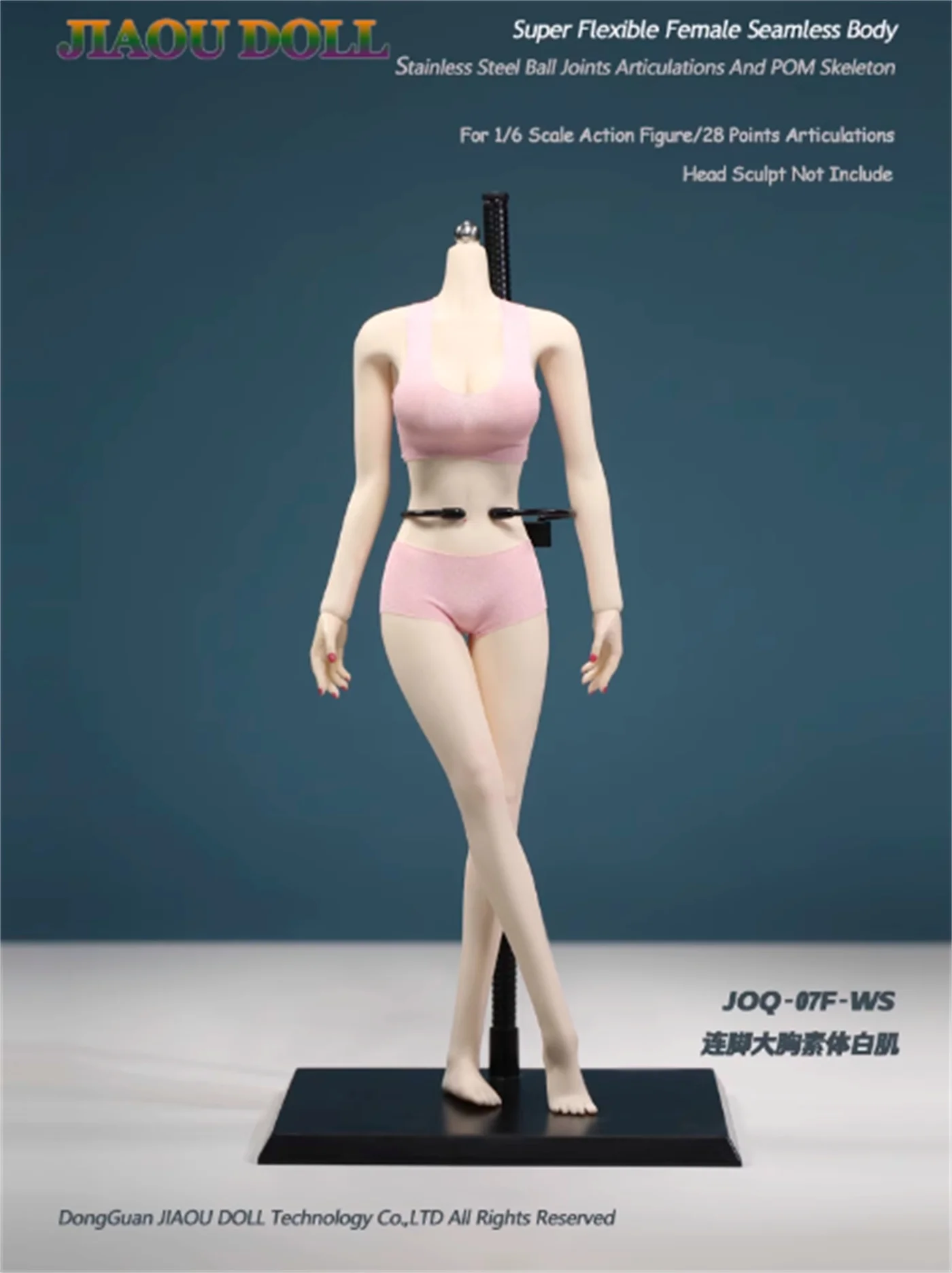 

Female Seamless Body JIAOUDOLL JOQ-07F 1/6 Super flexible Stainless Steel pale Suntan pink Fit 12'' Action Figure Body