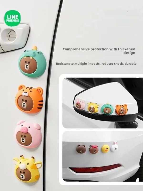 Car Door Anti-Collision Strip Mirror Protection Decoration Anti-Scratch Sticker Side Buffer Rubber Pads Vehicle Accessories