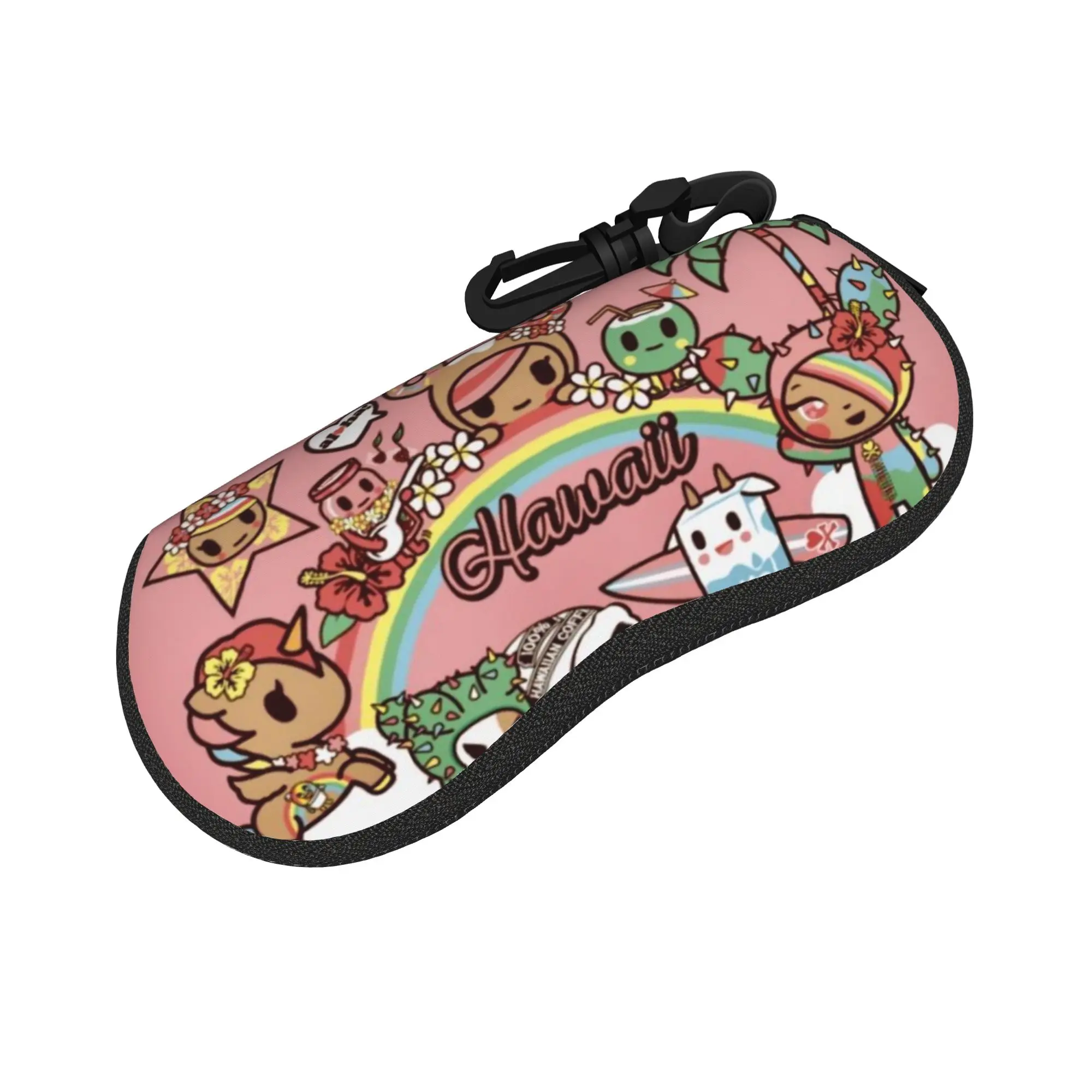 Harajuku Cartoon Glasses Case Donutella Sandy Unicorno  Accessories  Zipper  Glasses Protector Cartoon Eye Contacts Case