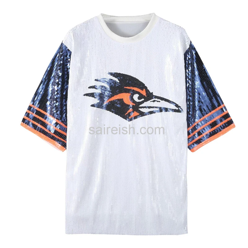 Vestidos Lantejoulas Roadrunners Mini Túnica para Mulheres, Shimano Ellington Football Jersey