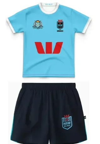 2024 NSW Blues State of Origin Kids Kit RUGBY JERSEY الحجم:16-26