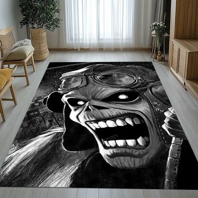 Eddie I-Iron M-Maiden Cartoon Sign Soft Non-Slip Large Area Rug for Living Room,Bedroom Playroom Carpet Mat for Sofa,Home Decor