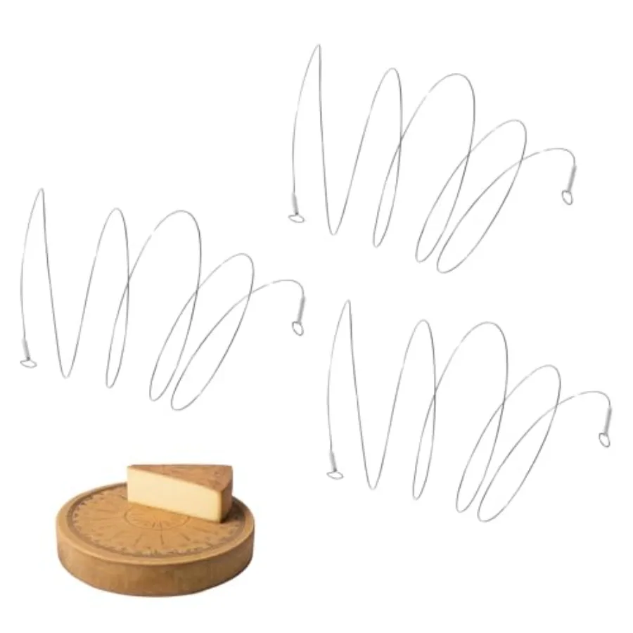 

44Inch Stainless Steel Cheese Slicer Wires for Soft and Hard Cheese Butter Soap Includes 3 Replacement Cutting Wires Ideal for
