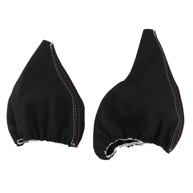 

Car Gear Shift Collars Manual Handbrake Gaiter Boot Cover For BMW- 3 Series E36 E46 E30 E34 M3 Z3 Black Suede Leather-AS55