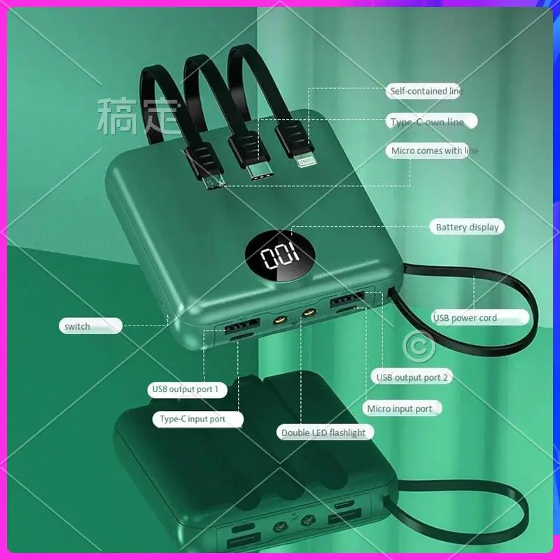 

AP-Power Bank,10000Mah Double LED Digital With Plug For Mobile Phones