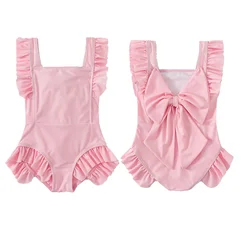 Children Swimwear Summer Girls Cute Fashion One Piece Swimming Suit 2-10 Year Old Girls Big Bow Bathing Suit