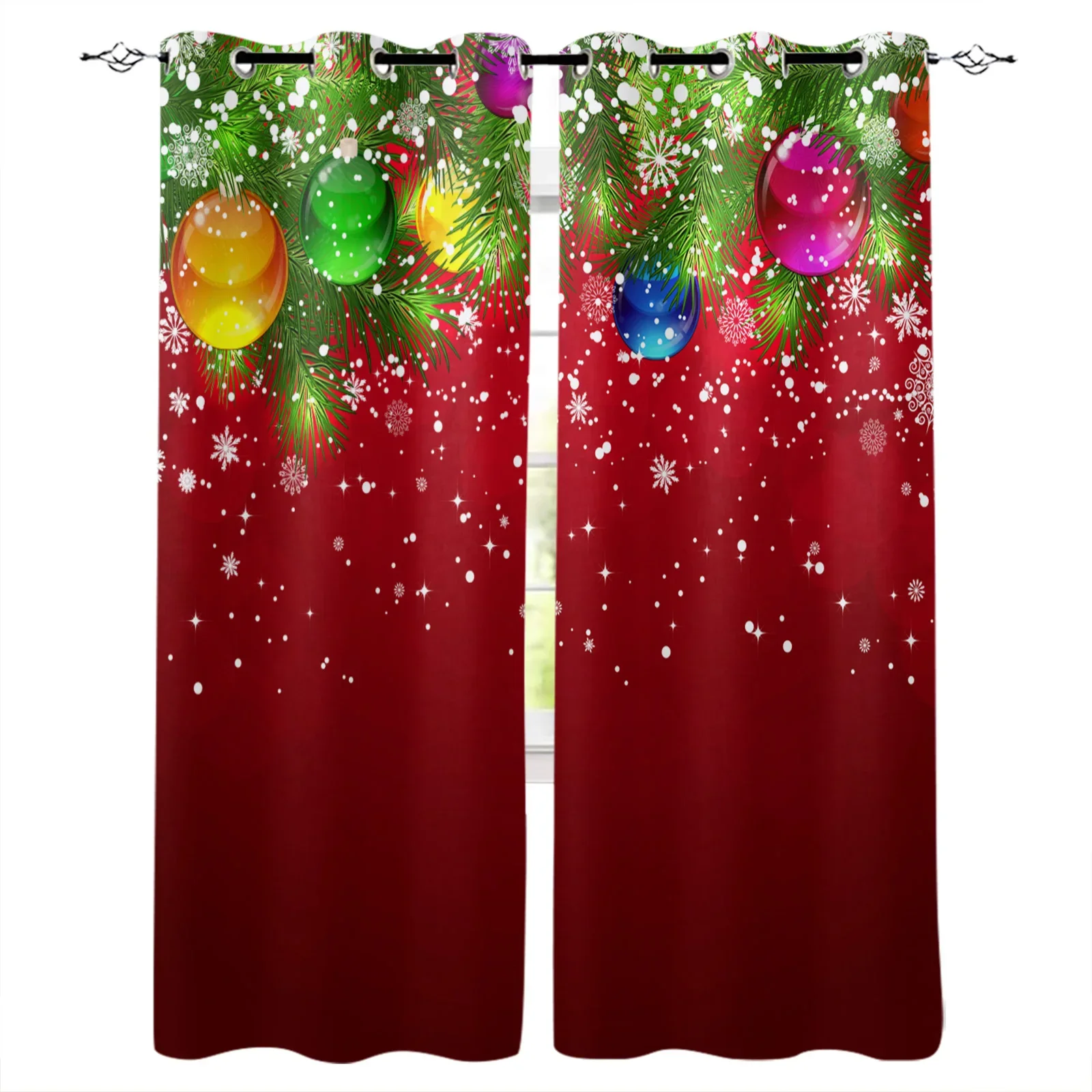 Santa Claus Christmas Decoration Christmas Blackout Curtains 3D Print Window Curtain Bedroom Living Room Decor Window Treatments