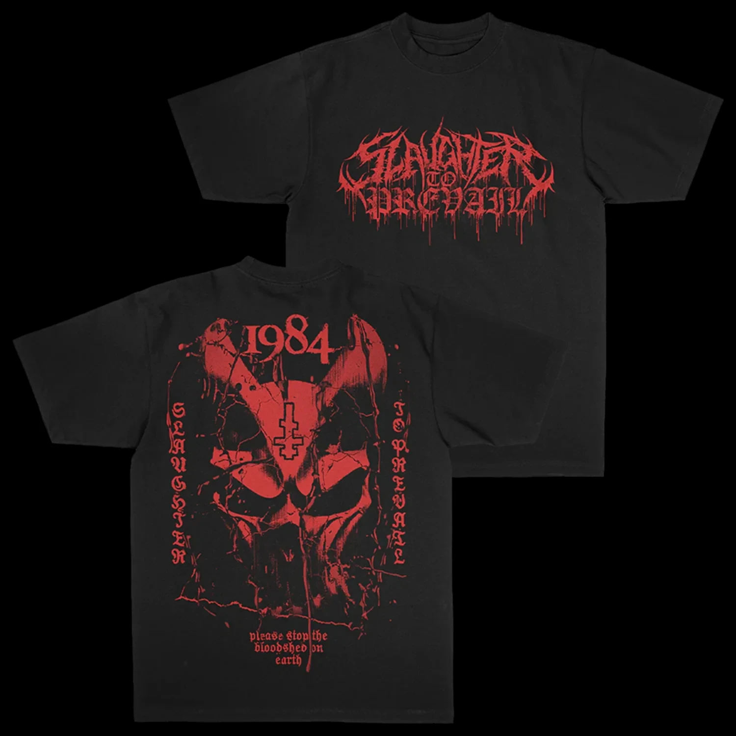 Camiseta de algodón con gráfico de la banda rusa Slaughter To Prevail 2026, ropa de calle vintage, moda unisex, camisetas informales de verano