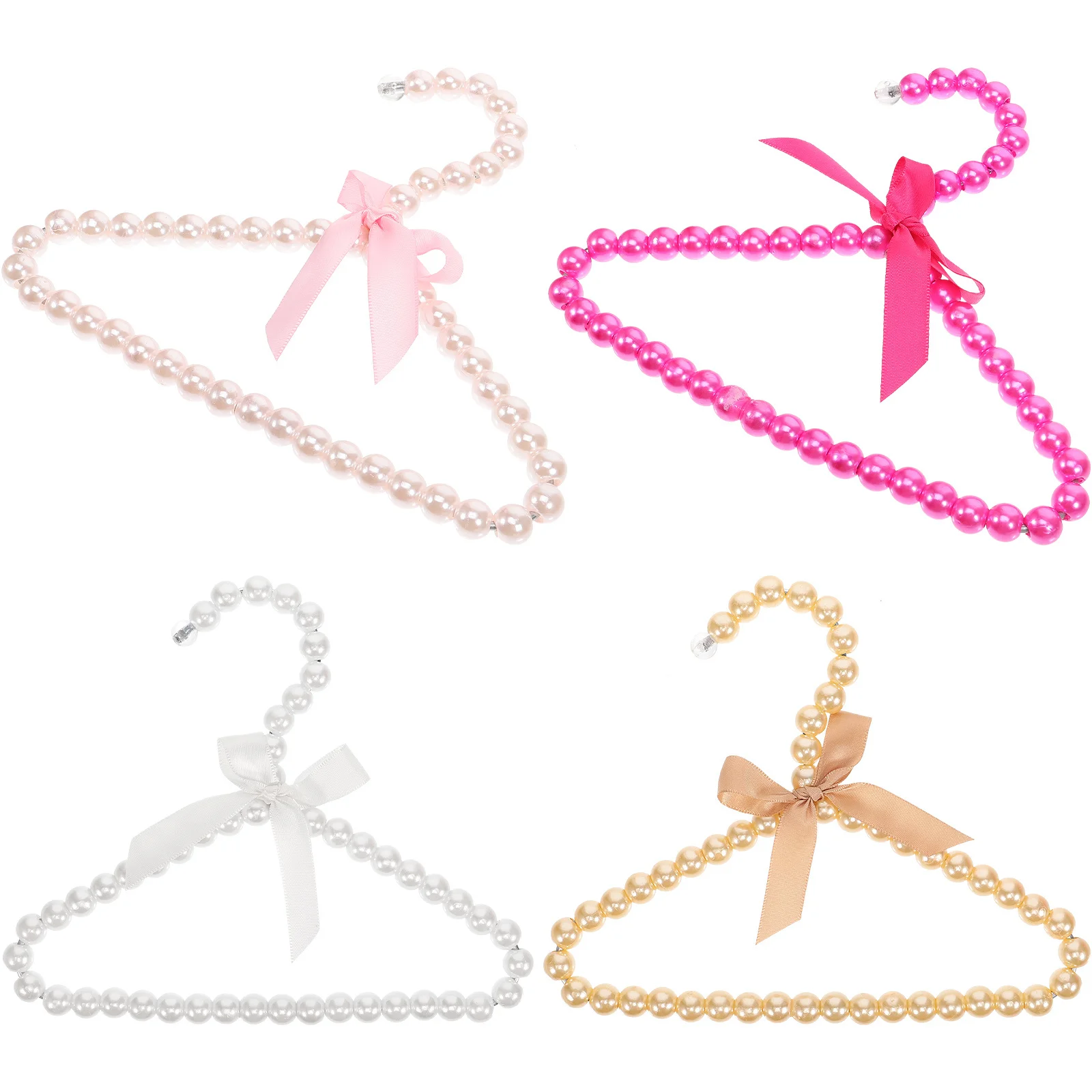 

4pcs Pet Clothes Hanger Pearl Baby Hangers Small Durable Plastic Hangers For Infant Toddler Kids Dog Cat Apparel Closet