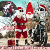 Funda para casco de motocicleta de Papá Noel, decoración para casco para Navidad, ciclismo, cara completa, regalo de Navidad, funda para casco