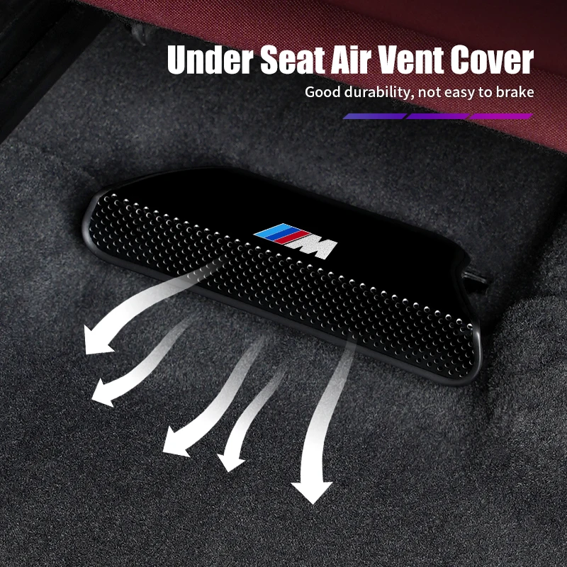 2PCS Car Air Outlet Cover Stickers Metal Rear Under Seat Air Conditioner Dust Covers For BMW 3 Series X5 X6 X7 G06 G07 G05 G20