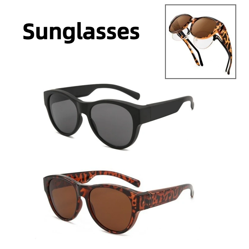 

New fashion sunglasses with prescription glasses Outdoor UV400 driving sunglasses Polarized retro large frame travel glasses