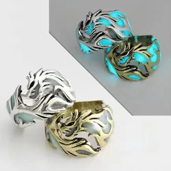 Luminous Dragon Rings for Men Women Punk Rings Free Size Finger Ring Glow in The Dark Ring Ring Jewelry