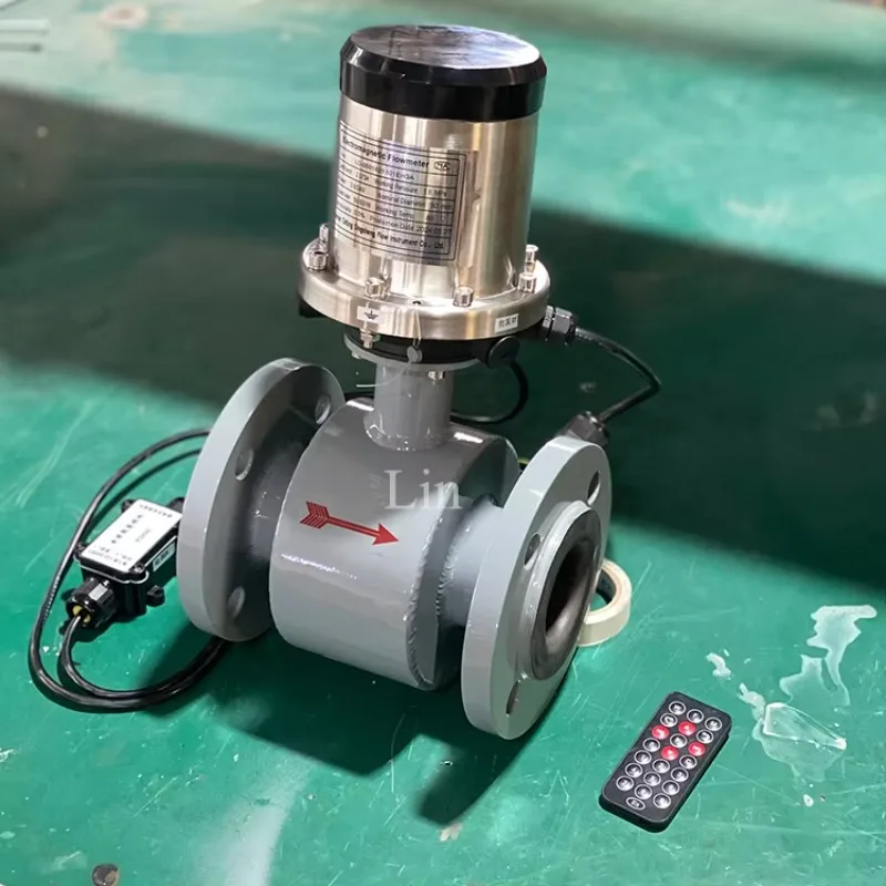 

3.6V 24V Battery Remote Button Control RS485 4-20ma Output DN50 Electromagnetic Water Flow Meter Instrument