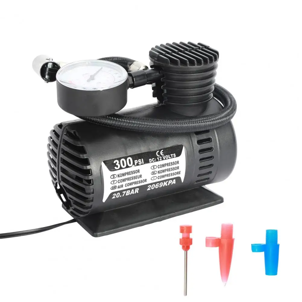 12V Mini Locomotive Inflator Pump, Car Tire Inflator, Portable Car Electric Small Air Pump