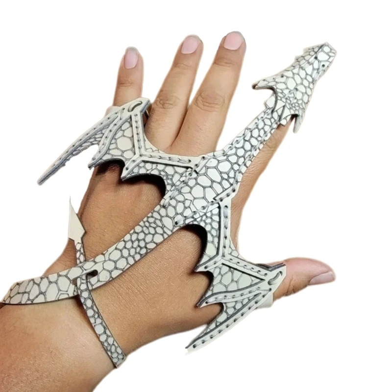 Stylish PU Leather Dragon Bracelet Adjustable Size Hand Cuff Comfortable Hnadchain Distinctive Costume Jewelry Accessory