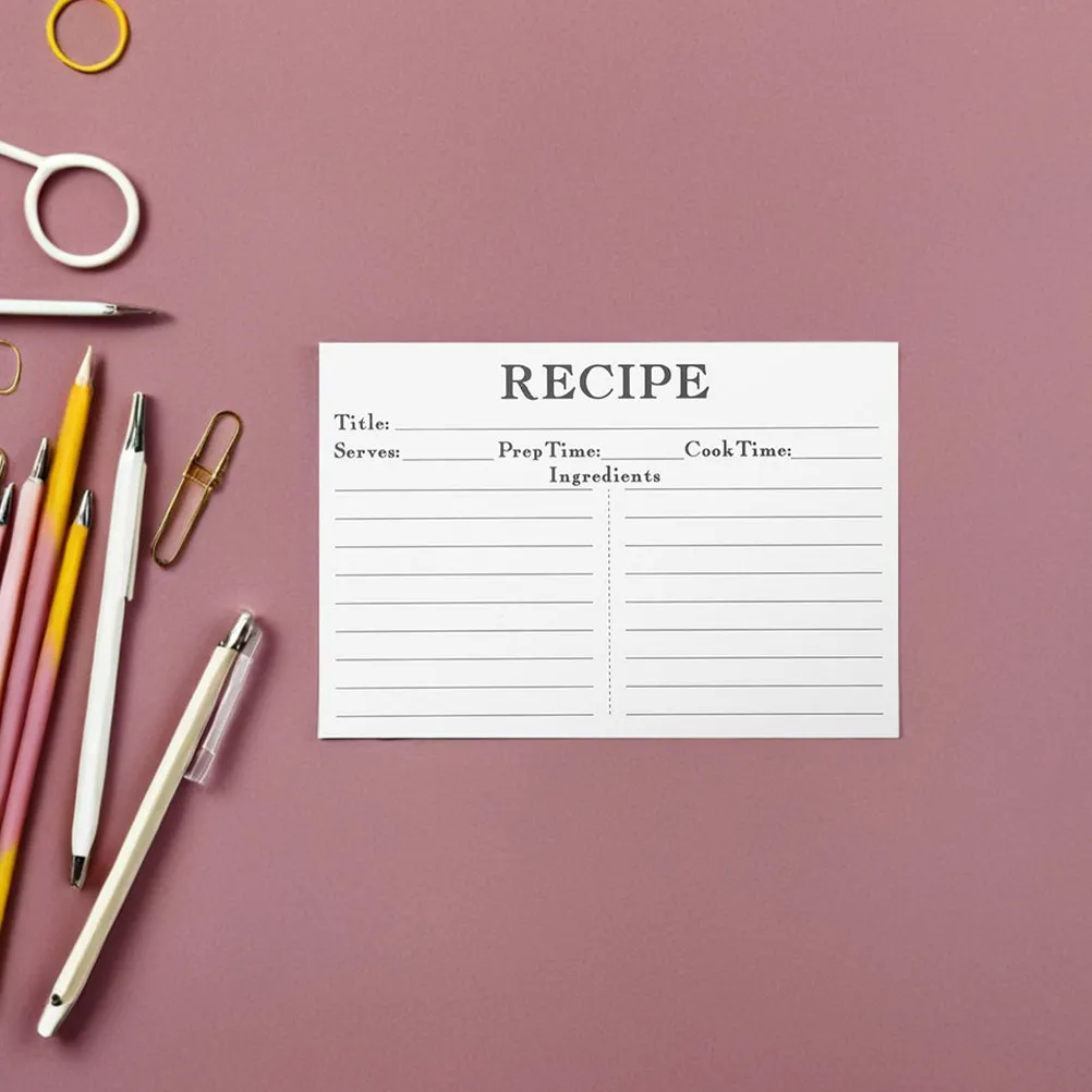 50Pcs Blank Recipe Cards Wedding Bridal Shower Thick Paper Elegant Kitchen Recipe Note Cards for Organizing Cooking Memories