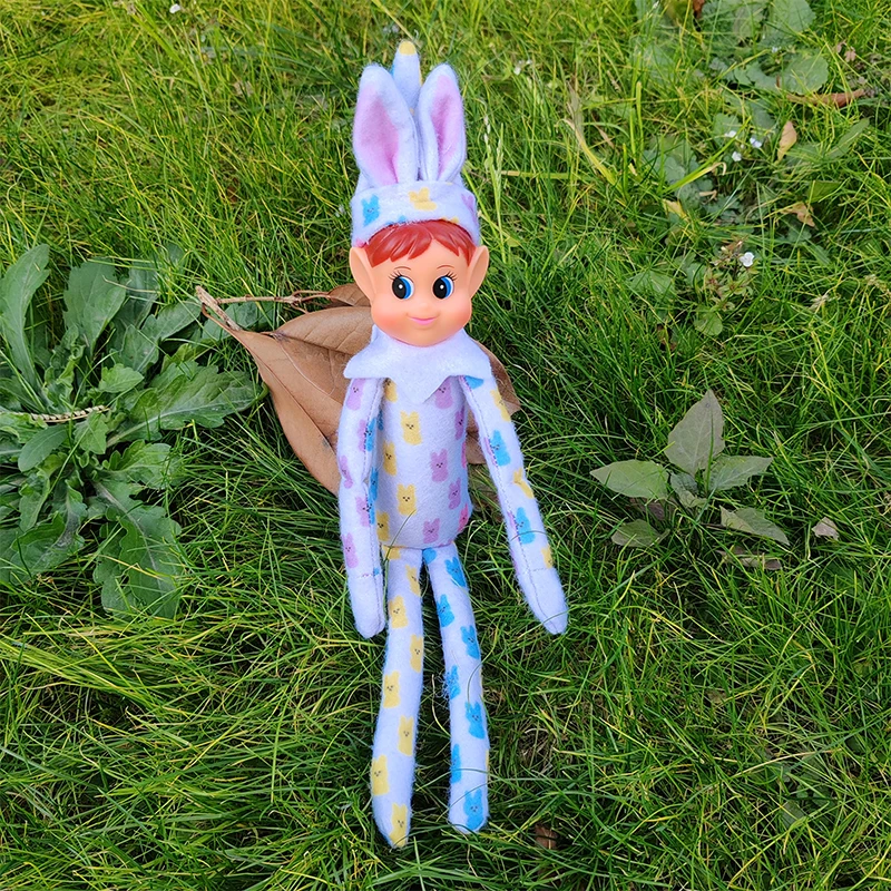 Multicolor NUOVO Coniglietto pasquale Elfo Decorazione bambola Regalo per bambini Elfo Animali di peluche impertinenti Elfi sul ripiano Accessorio piccolo elfo