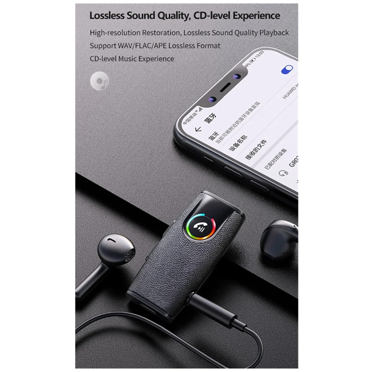 POP-lCar Bluetooth-адаптер Беспроводной стереоаудиоприемник для наушников с разъемом AUX 3,5 мм Автомобильный динамик Поддержка громкой связи