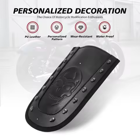 Skull Black Rear Fender Bib For Harley Sportster 1200 Custom XL1200C 2004-2017 1200 Low XL1200L 2006-2011 883 XL883N 2009-2017