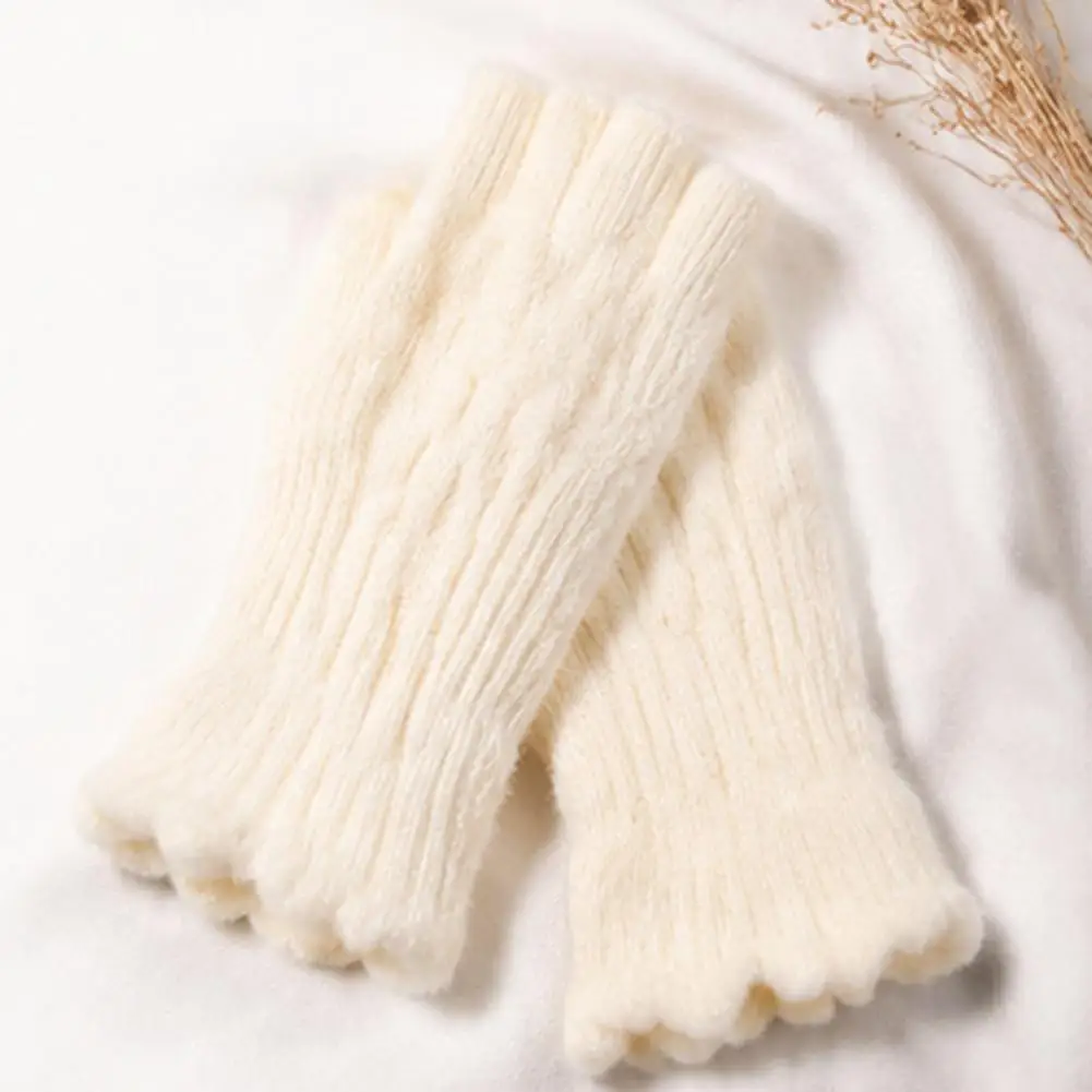 Thickened Knitted Thermal Gloves Vintage Jacquard Knit Gloves for Women Thickened Thermal Half Finger Gloves for Typing for Her