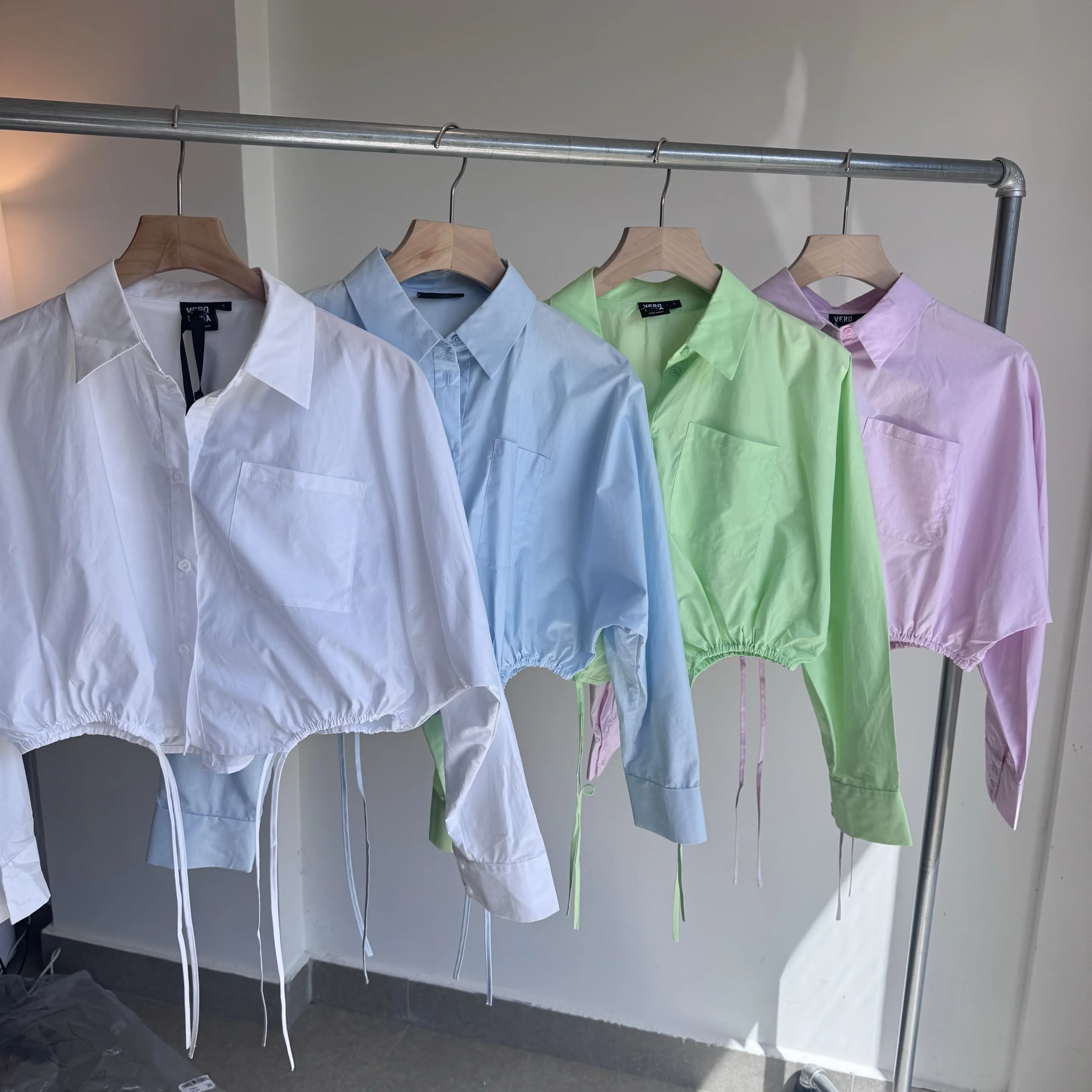 Csa de Color Caramelo, Estilo Casual, Hoada, 00% Aodón, Manga Corta, Manga Larga, Moda Femenina, Verano Otoño, Rayas ...