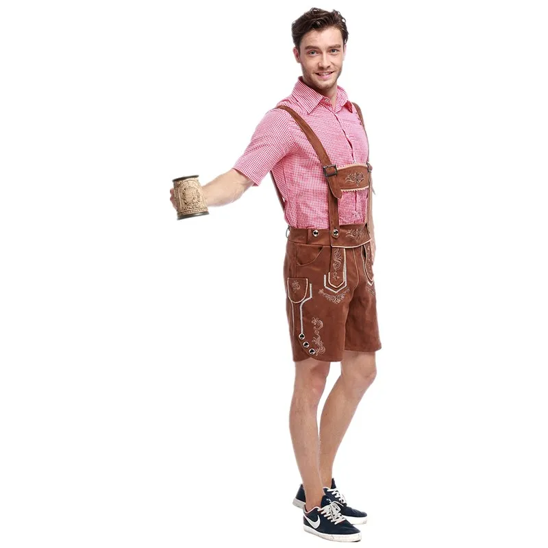 Halloween Deutschland Herren Oktoberfest Bierkostüm Bayerisches Traditionelles Festival Deluxe Cosplay Karneval Party Lederhosen Shorts – Detail 13