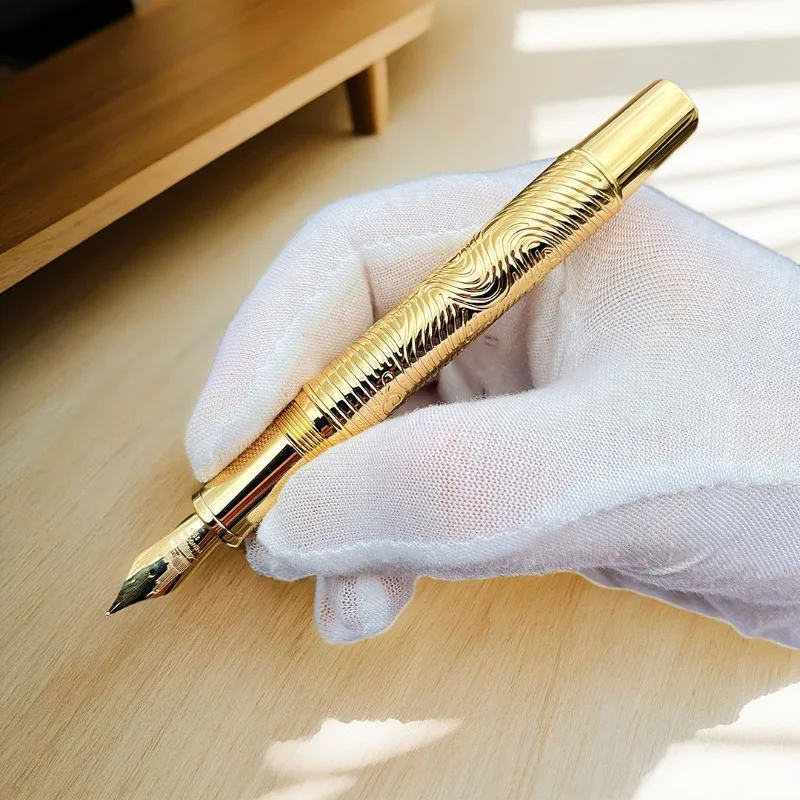 New Pengchen Fountain Pen Brass Pen Golden Tip Long Knife Nib 0.7 1.0 Lettering Art Practice School Business calligraphy pen