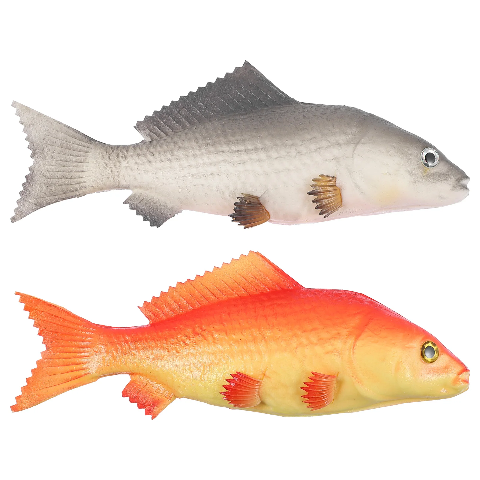 

2 Pcs Model Small Crucian Carp Child Toy Children’s Toys Cat Fish Pu Tank Decor Simulation Ornament