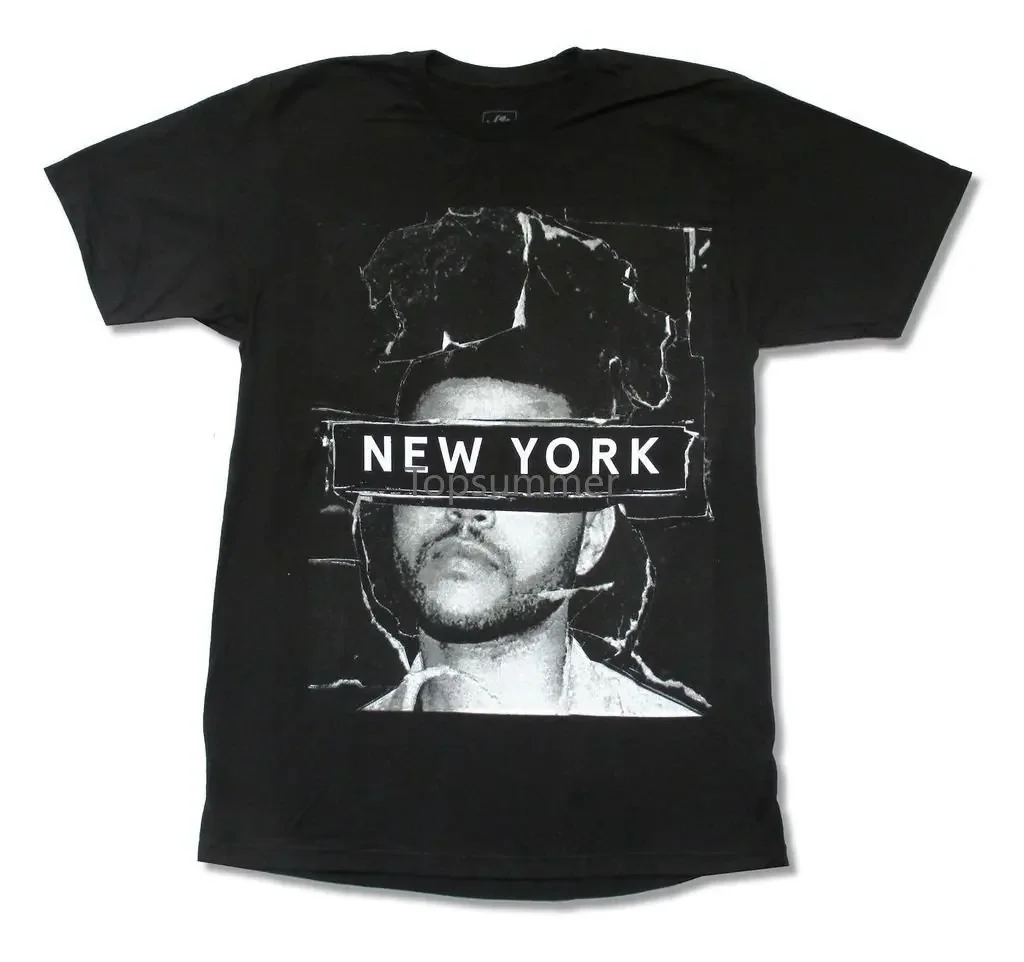 

The Weeknd New York 2015 Event T Shirt New Adult O-Neck Stylish T-Shirt Summer Style Funny Hip-Hop Simple Splicing