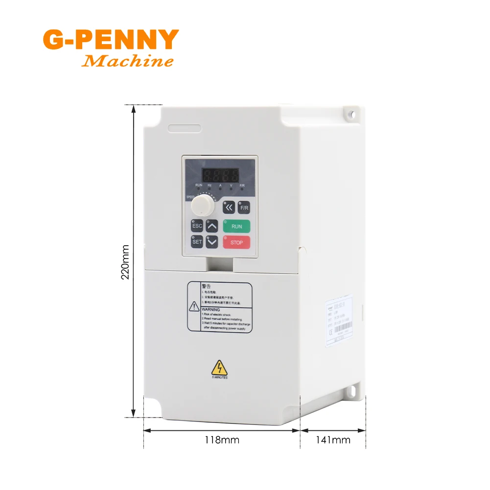 4.0kw Inverter 220v/380v VFD Variable Frequency Drive Speed Control 0-1000Hz Frequency Converter