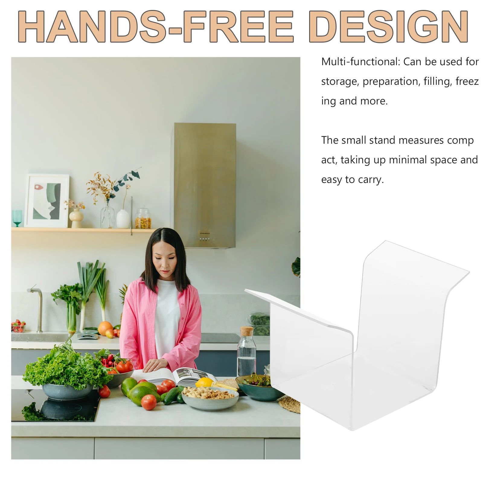 

Rack Holder Food Prep Zipper Stand Hands-Free Storage Meal Prep Acrylic Bag Support Universal Stable Compact Zip Bag Organizer